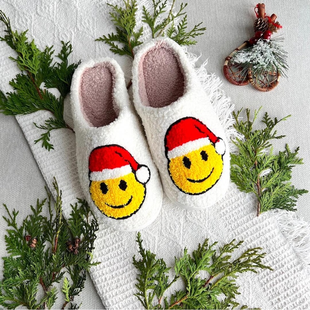 Joyful Christmas Slippers - Happy Face
